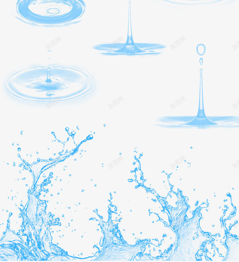 蓝色透明水花png免抠素材_新图网 https://ixintu.com 水花 蓝色 透明