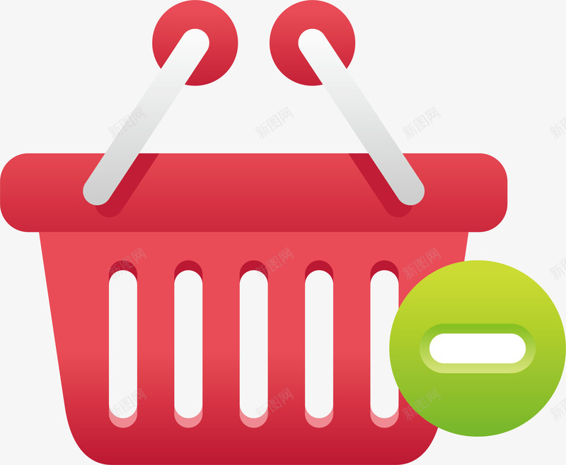 红色购物筐商铺小图标矢量图ai_新图网 https://ixintu.com APP图标 商铺图标 商铺图标设计 商铺小图标 图标 设计 购物筐 矢量图
