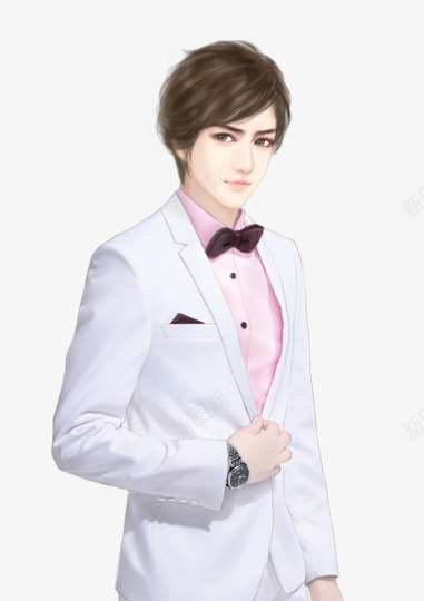 男士新郎礼服帅气手绘png免抠素材_新图网 https://ixintu.com 帅气 新郎 男士 礼服