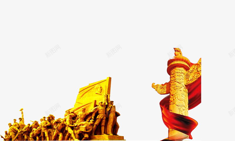 金色纪念碑华表国庆元素psd免抠素材_新图网 https://ixintu.com 绾 鍗庤 鍥藉簡鍏冪礌 閲戣壊