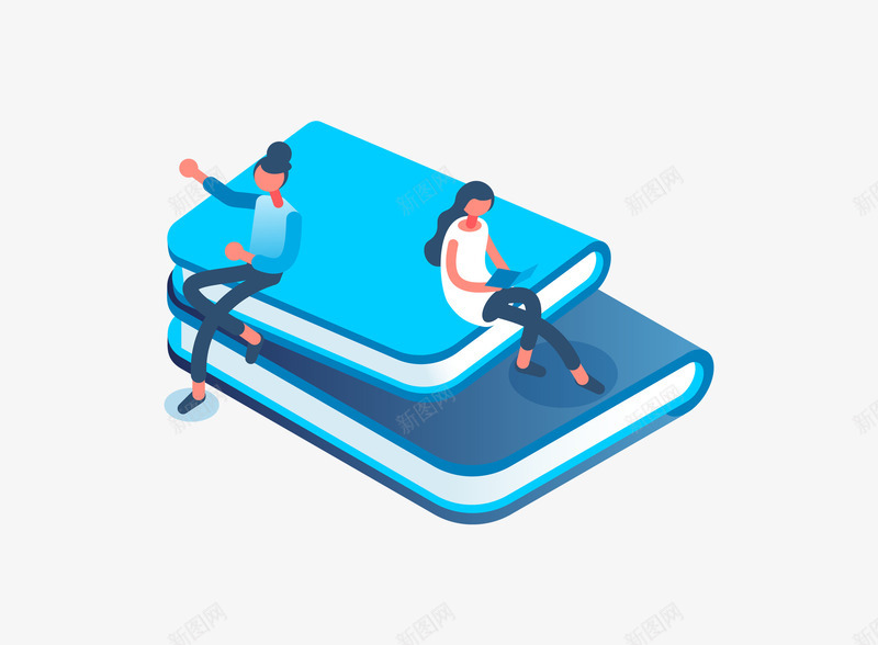 25D看书学习立体插画矢量图ai免抠素材_新图网 https://ixintu.com 25D商务办公插画 25D渐变立体插画 办公 看书学习 科技插画 金融行业 矢量图