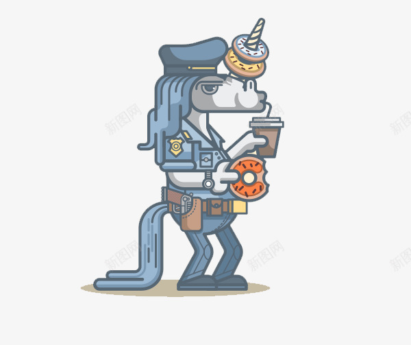 扁平化卡通独角兽png免抠素材_新图网 https://ixintu.com H5页面 创意卡通元素 卡通 扁平 扁平化 扁平素材 电商卡通 网页设计卡通