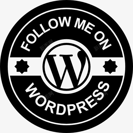 跟随我的WordPress的复古徽章图标png_新图网 https://ixintu.com WordPress网站 复古 徽章 社会 网站 跟着我 跟随