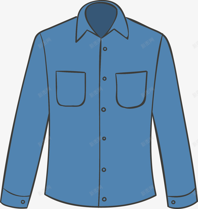 蓝色男士上衣服装png免抠素材_新图网 https://ixintu.com 上衣 卡通服装 女装 服装 服饰 服饰图 漫画衣服 男装 矢量服装 衣服 配饰