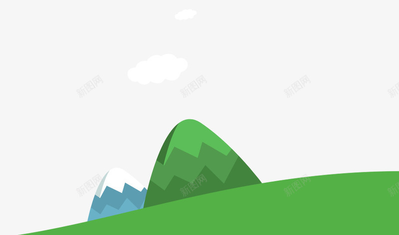 扁平化草地山峰psd免抠素材_新图网 https://ixintu.com 灞卞嘲 鎵佸钩鍖 鑽夊湴