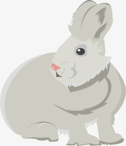 毛茸茸的可爱小灰兔矢量图素材