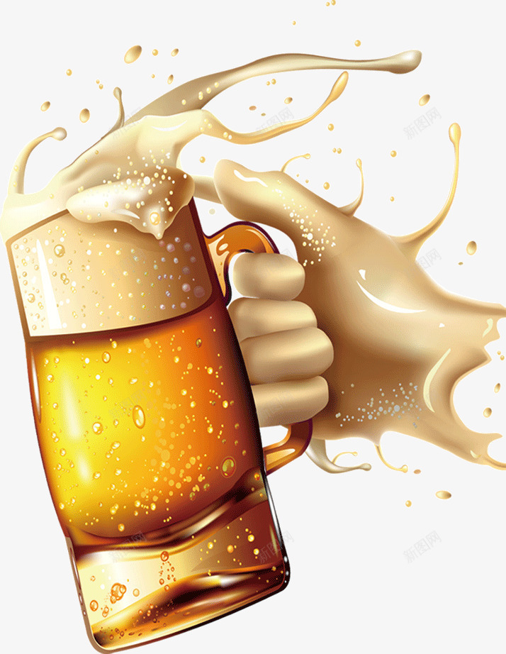 手握啤酒杯飞溅酒水效果png免抠素材_新图网 https://ixintu.com 手握啤酒杯 效果 酒水 飞溅