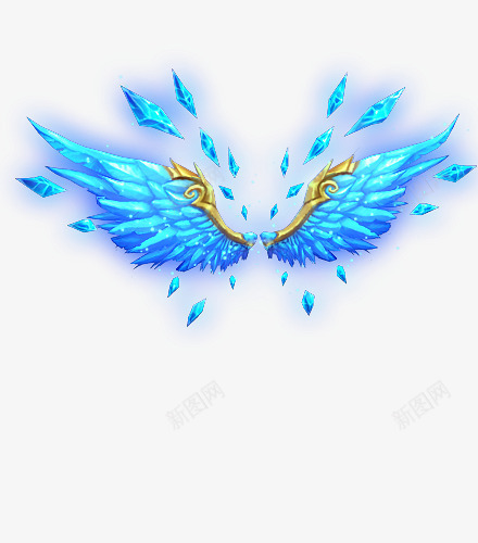 蓝色梦幻翅膀游戏png免抠素材_新图网 https://ixintu.com 梦幻 游戏 翅膀 蓝色