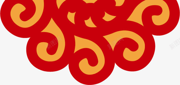 红色瓦当花纹八边形矢量图图标eps_新图网 https://ixintu.com 中国风 八边形 瓦当花纹 矢量图