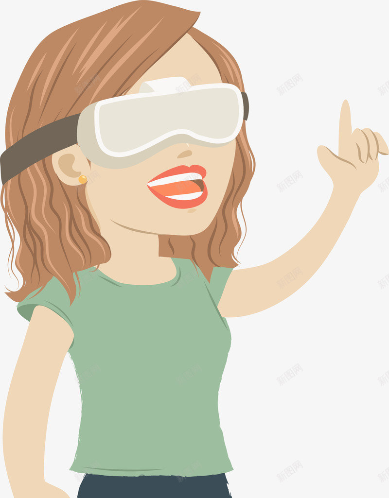 戴着眼罩的卷发女孩png免抠素材_新图网 https://ixintu.com 保护眼睛 全国爱眼日 卷发女孩 开心 戴着眼罩 爱护眼睛