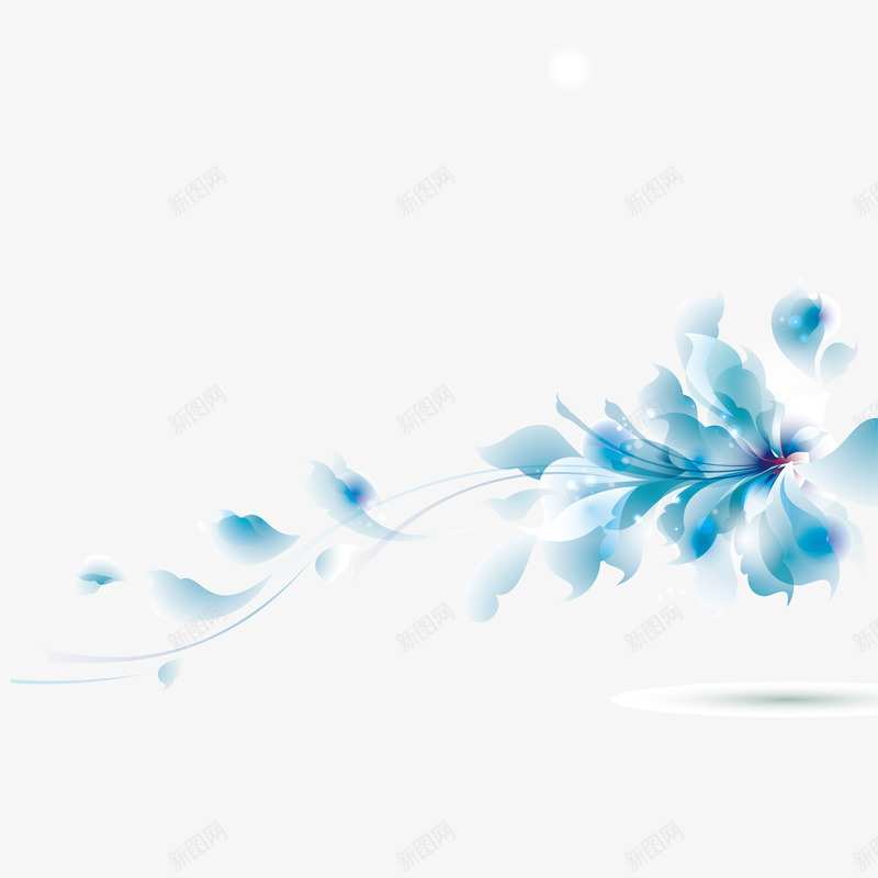 蓝色花卉png免抠素材_新图网 https://ixintu.com 企业 唯美花卉 放射 服装 蓝色 蓝色背景