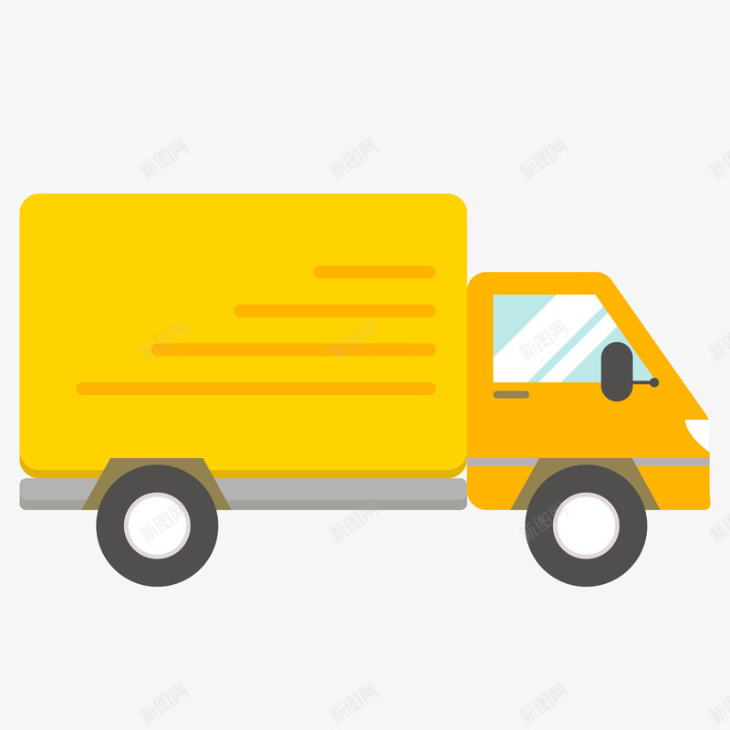 黄黑色卡通运货卡车矢量图ai免抠素材_新图网 https://ixintu.com 卡车 卡通 日常 运货卡车 黄色 黄色卡车 黑色 矢量图