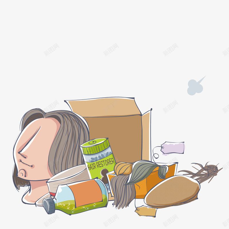 装假发的盒子矢量图ai免抠素材_新图网 https://ixintu.com 假发 染发剂 盒子 矢量图