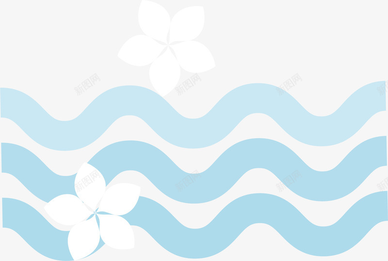 淡雅蓝色浪纹花卉矢量图ai免抠素材_新图网 https://ixintu.com 浪纹 淡雅 淡雅蓝色浪纹花卉矢量 花卉矢量 蓝色 矢量图