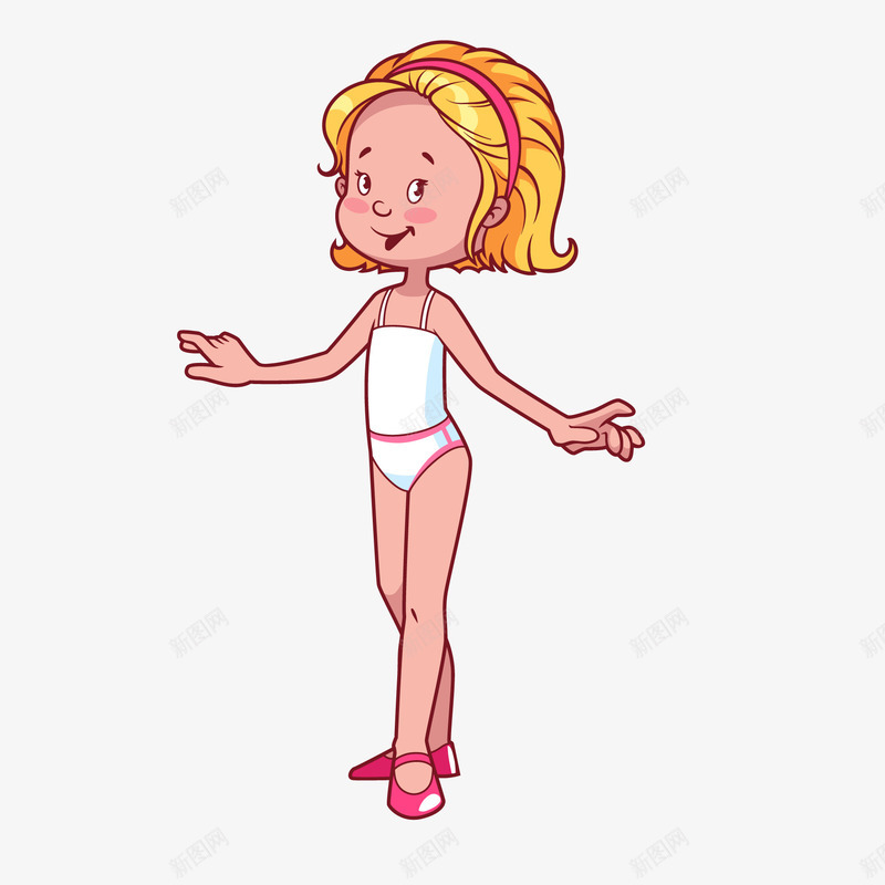 卡通手绘穿泳衣的女孩矢量图ai免抠素材_新图网 https://ixintu.com 儿童节 女孩 度假 手绘 旅行 泳衣 海边 游泳 矢量图