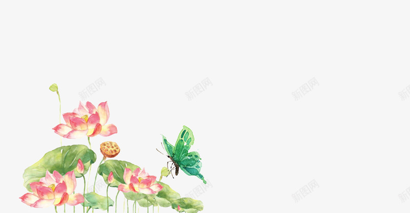 荷叶荷花蝴蝶png免抠素材_新图网 https://ixintu.com png免扣素材 荷叶 荷花 蝴蝶