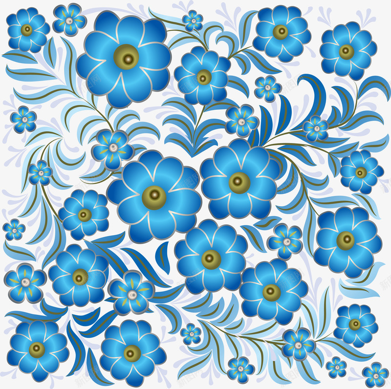 精美花纹背景png免抠素材_新图网 https://ixintu.com 免抠PNG 古典 复古花纹 底纹 欧式花纹 精致 蓝色花纹