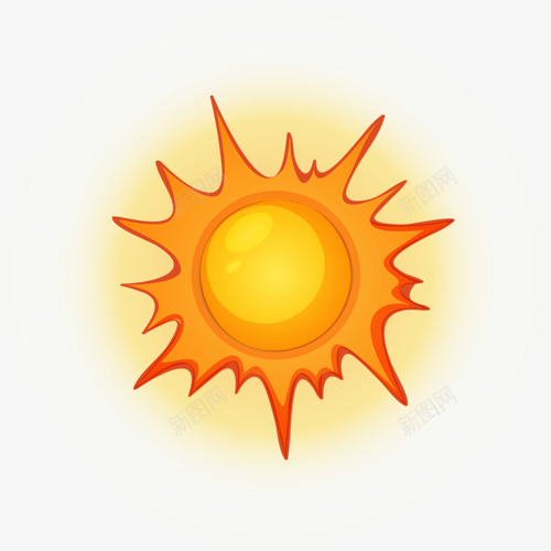 卡通太阳png免抠素材_新图网 https://ixintu.com 太阳 烈日 金色