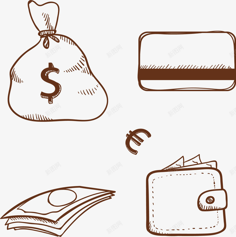 金融手账信用卡矢量图eps免抠素材_新图网 https://ixintu.com 信用卡 手账 矢量素材 金融手账 钱包 钱袋 矢量图