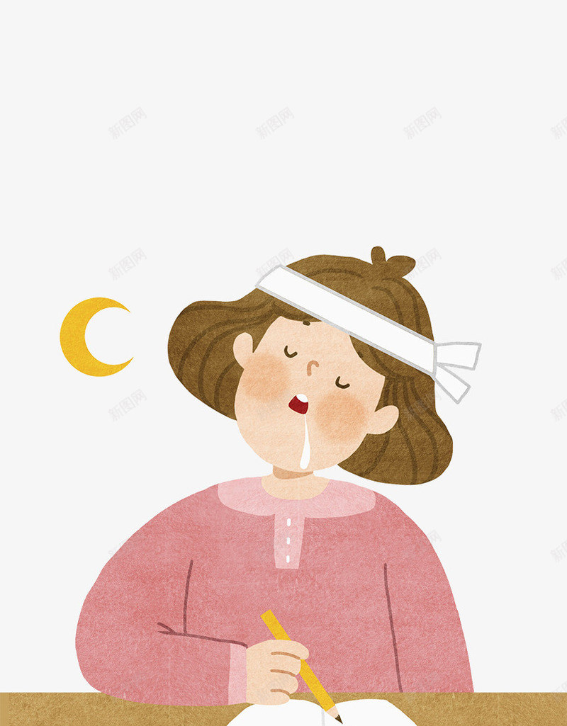 卡通插图流口水睡着的可爱女孩png免抠素材_新图网 https://ixintu.com 卡通插图 可爱女孩 呼呼睡着 夜晚 流口水 睡着的女人 睡着的女孩