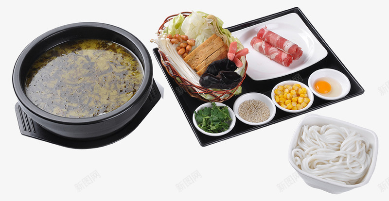 云南酸菜过桥米线png免抠素材_新图网 https://ixintu.com 实物图片 米线 配菜 酸菜米线 餐饮png图片素材