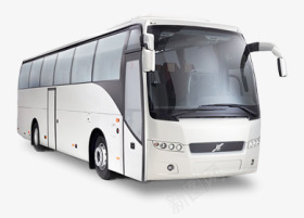 白色长途车png免抠素材_新图网 https://ixintu.com 交通车 产品实物 公共汽车 大巴 黑色车轮
