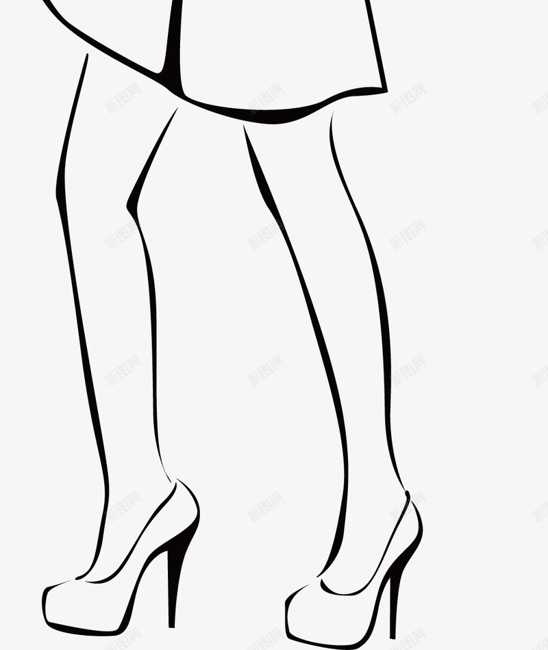 手绘线描时尚女人插画矢量图图标ai_新图网 https://ixintu.com 动漫人物 女性人物 插画人物 时尚女人 时尚性感 美女模特 职业美女 矢量图