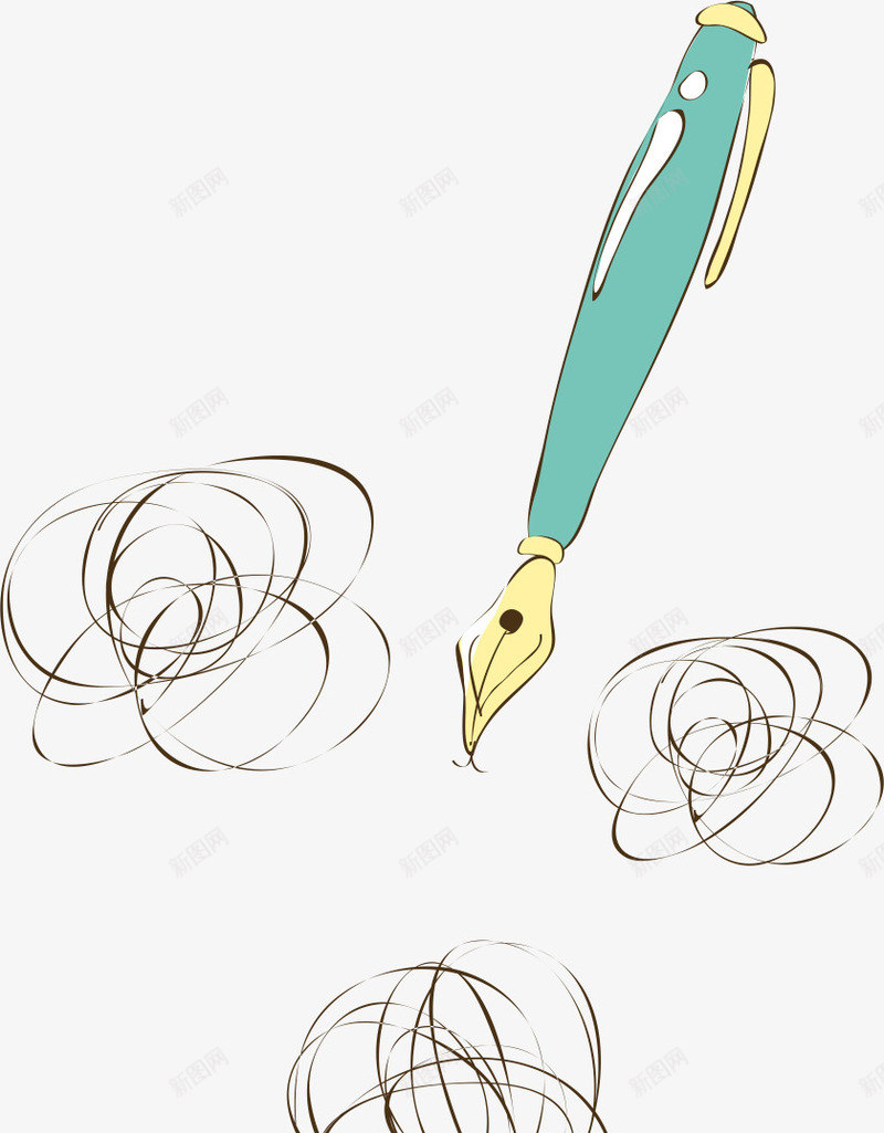 手绘钢笔矢量图ai免抠素材_新图网 https://ixintu.com AI 卡通 手绘 插图 插画 文具 笔 线条 钢笔 矢量图