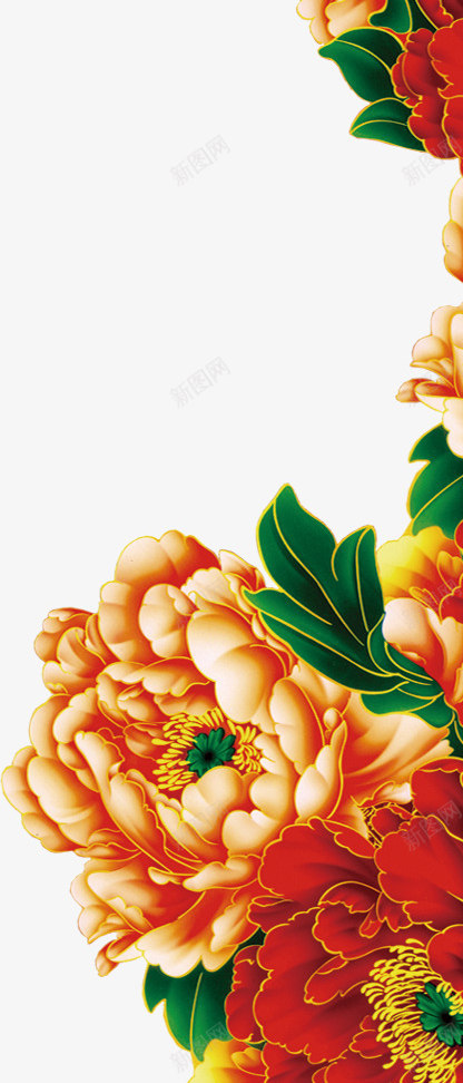 金色富贵花最新挂历png免抠素材_新图网 https://ixintu.com 富贵 挂历 最新 金色