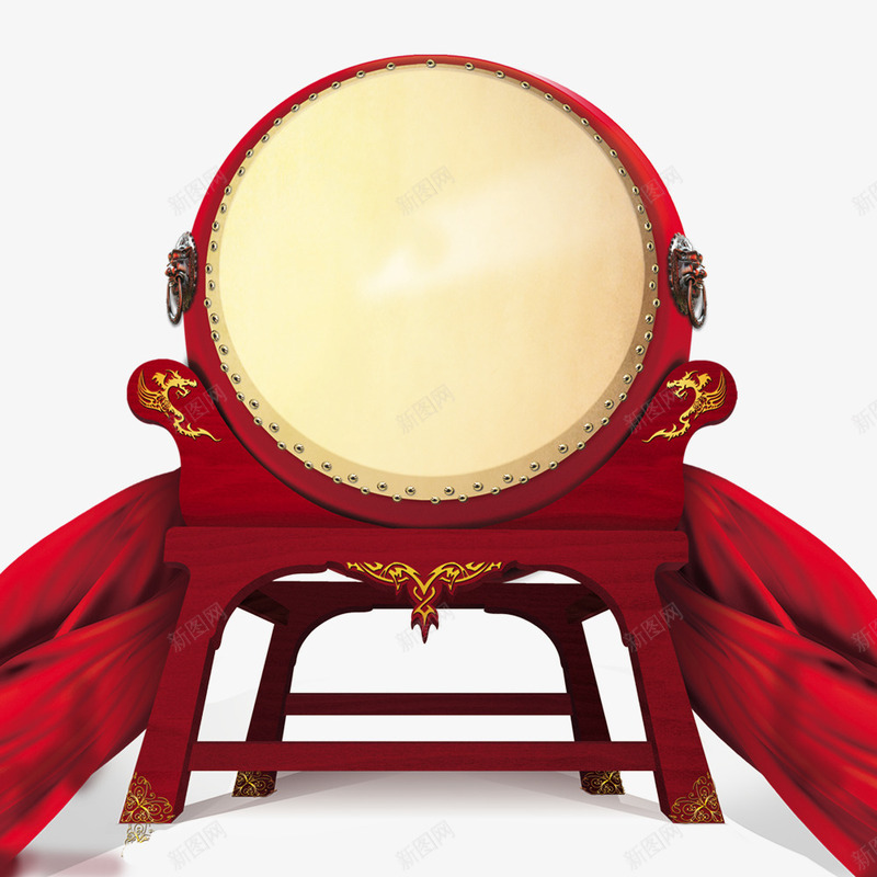 擂鼓png免抠素材_新图网 https://ixintu.com 大鼓 年货 年货盛宴 年货节 拜年 春节元素 阿里年货节