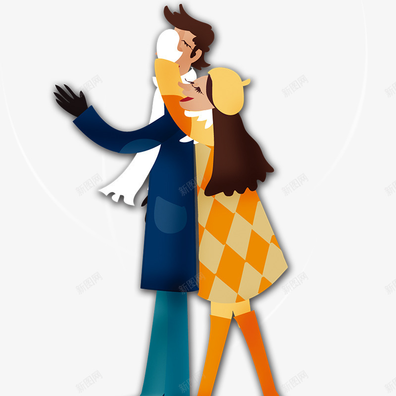 情人节卡通psd免抠素材_新图网 https://ixintu.com 214 七夕 元素 卡通情侣 情人节素材 点缀 白色情人节
