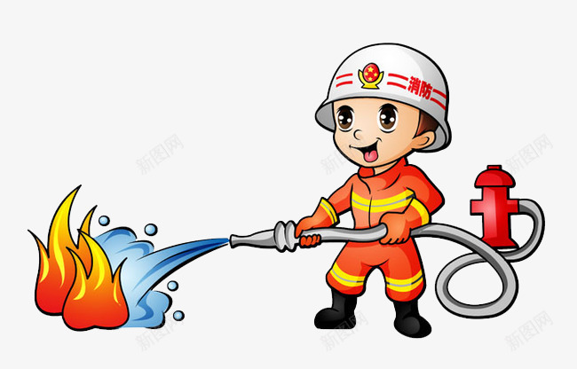 com 人物 卡通 消防