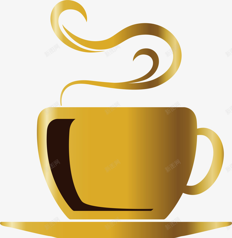 简约金色咖啡杯png免抠素材_新图网 https://ixintu.com 杯耳 水彩 简约咖啡杯 金色咖啡杯 金色碟子 香气