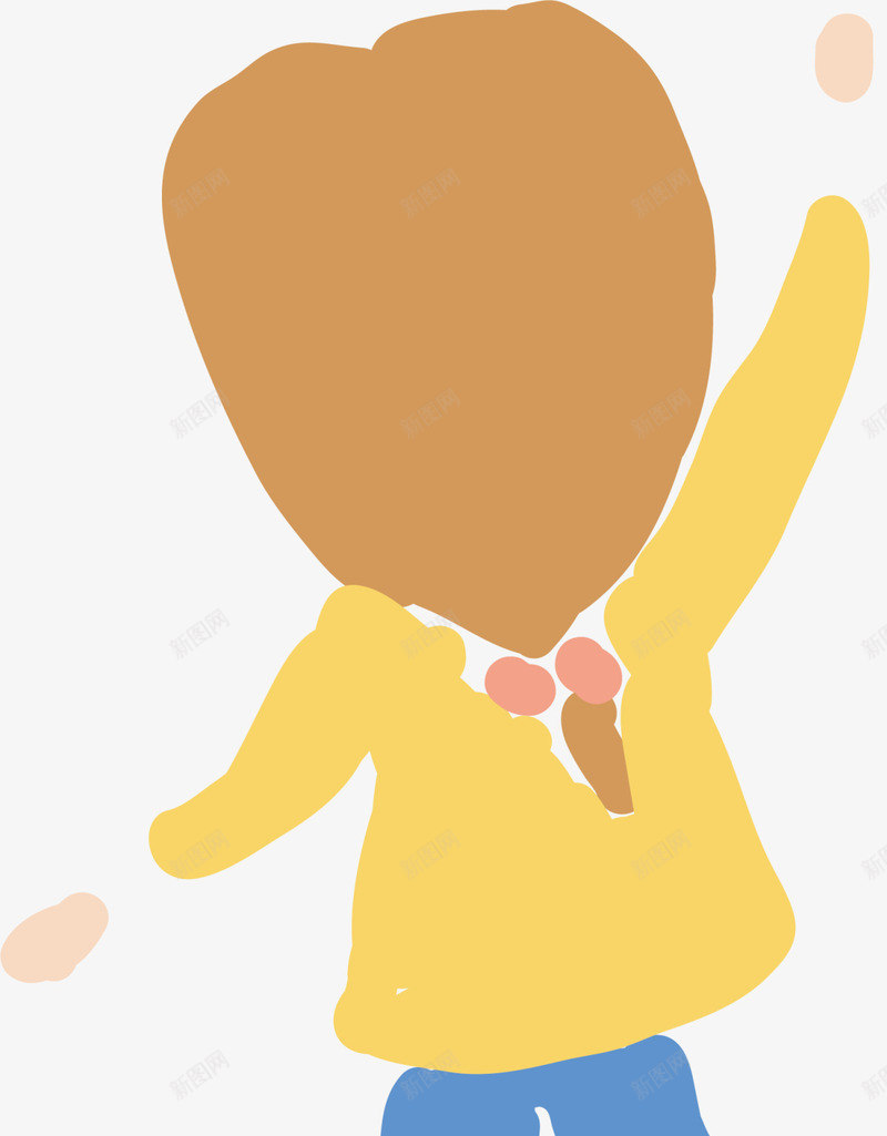咖啡色水彩女孩背影png免抠素材_新图网 https://ixintu.com 6月1号 儿童节 六一节 咖啡色女孩 女孩背影 水彩女生 玩耍 童趣