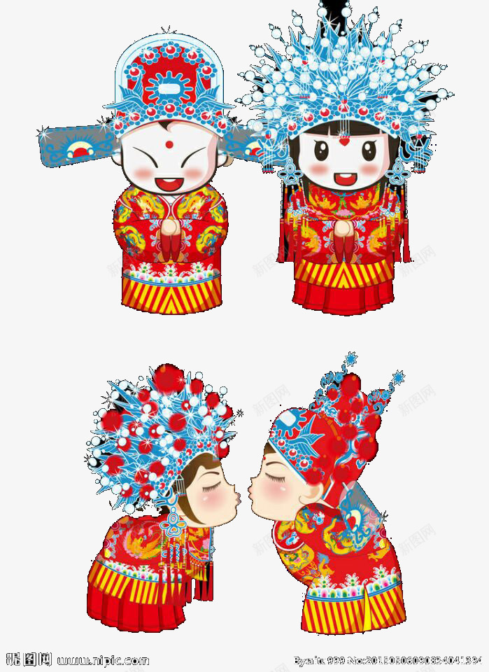 中国风浪漫卡通婚庆小情侣png免抠素材_新图网 https://ixintu.com 中国风浪漫卡通婚庆小情侣