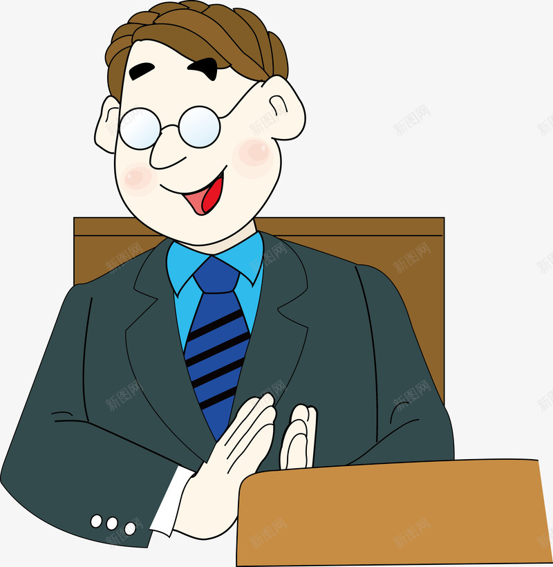 卡通人物鼓掌png免抠素材_新图网 https://ixintu.com 办公 掌声 男士 鼓掌
