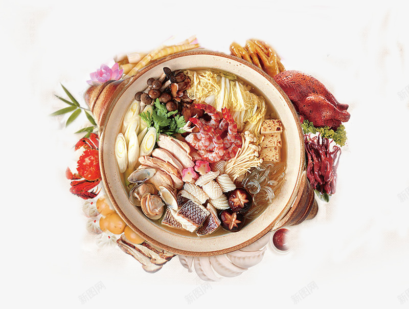 美食png免抠素材_新图网 https://ixintu.com 俯视 健康 砂锅 美食 肉 膳食 营养 饮食