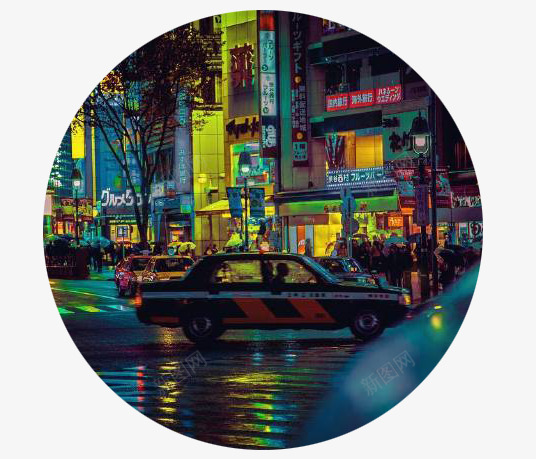 夜晚城市街道png免抠素材_新图网 https://ixintu.com 人山人海 人群 城市 夜晚 街道