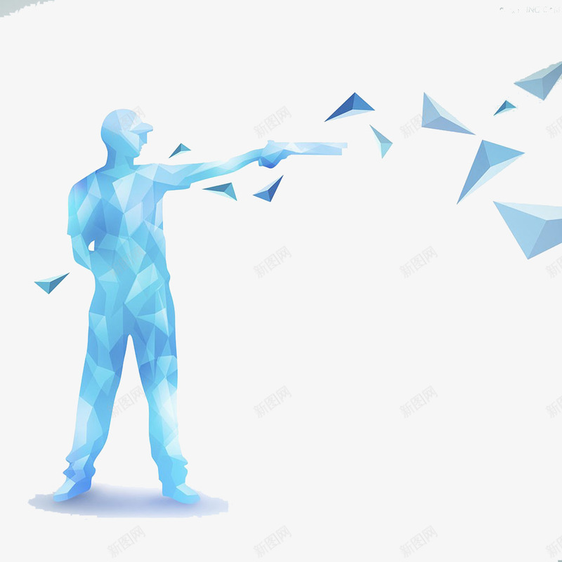 射击抽象插画png免抠素材_新图网 https://ixintu.com 一个人 人 人体抽象 奥运会 射击抽象插画 射击练习 枪 瞄准 职业运动 蓝色 运动