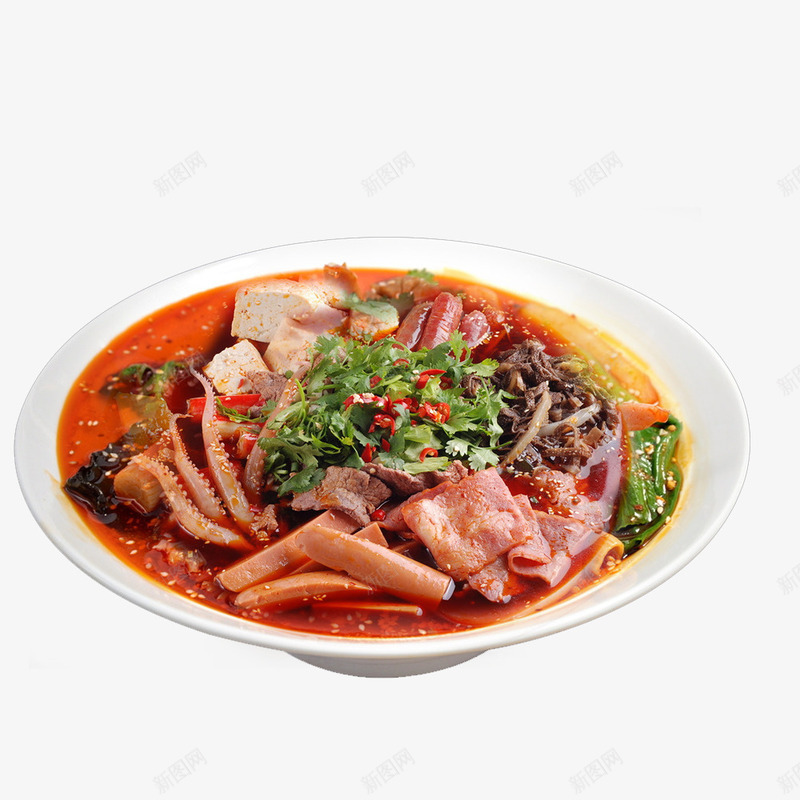 美食png免抠素材_新图网 https://ixintu.com 冒菜 川菜 火腿 辣椒 香菜 鱿鱼
