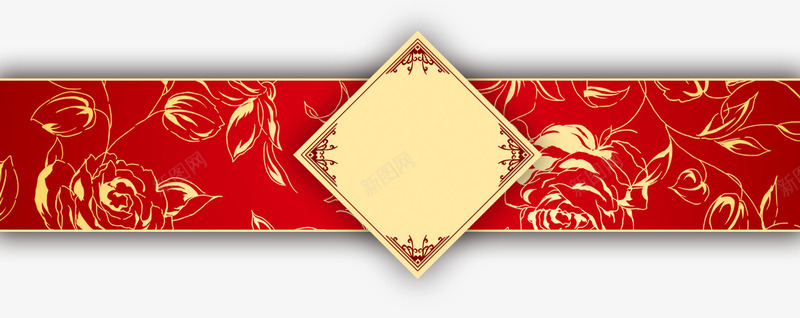 红色婚庆方格装饰png免抠素材_新图网 https://ixintu.com 喜庆元素 婚庆装饰 方格装饰 装饰图案