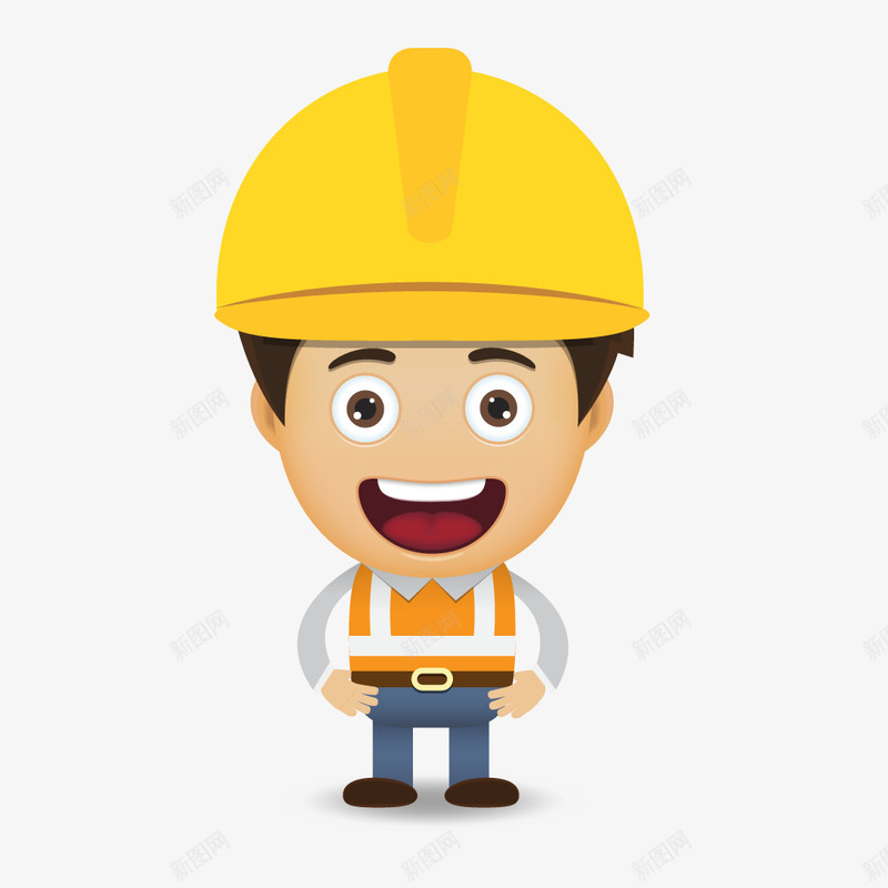 双手叉腰的工人png免抠素材_新图网 https://ixintu.com 上班族 卡通工人 双手叉腰的工人 建筑工人 矢量卡通 车间工人