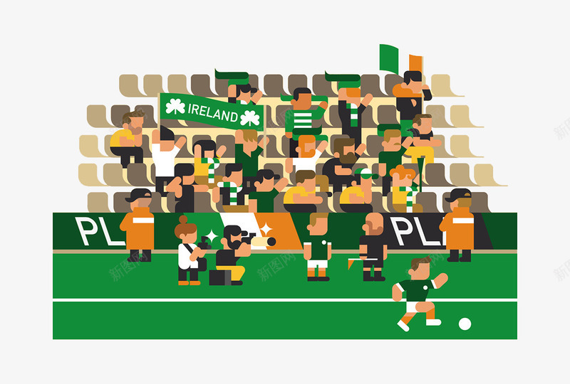 扁平化足球场png免抠素材_新图网 https://ixintu.com H5页面素材 创意卡通元素 卡通 扁平化 扁平素材 电商卡通 网页设计卡通 足球场 足球运动