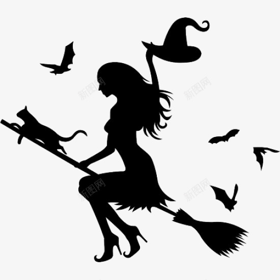 万圣节拿着扫把的女巫44png免抠素材_新图网 https://ixintu.com 万圣节 万圣节女巫 万圣节装扮 女巫