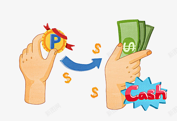 金币换现金png免抠素材_新图网 https://ixintu.com 卡通人物数钱 卡通手绘 现金 美元 装饰 金融理财