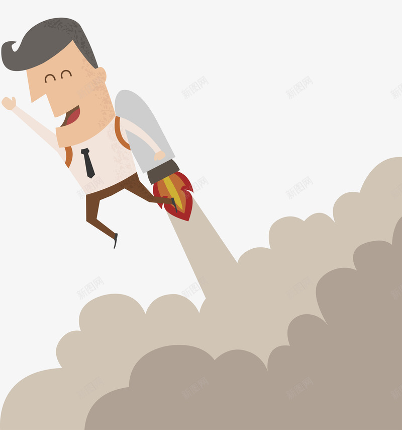 人物矢量图ai免抠素材_新图网 https://ixintu.com 加油 努力 商业人物 商务人士 火箭 矢量素材 矢量图