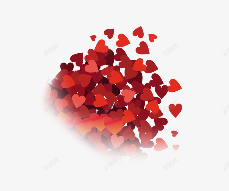 红色心形png免抠素材_新图网 https://ixintu.com 婚博会 婚恋 漂浮 红色心形 背景装饰 装饰