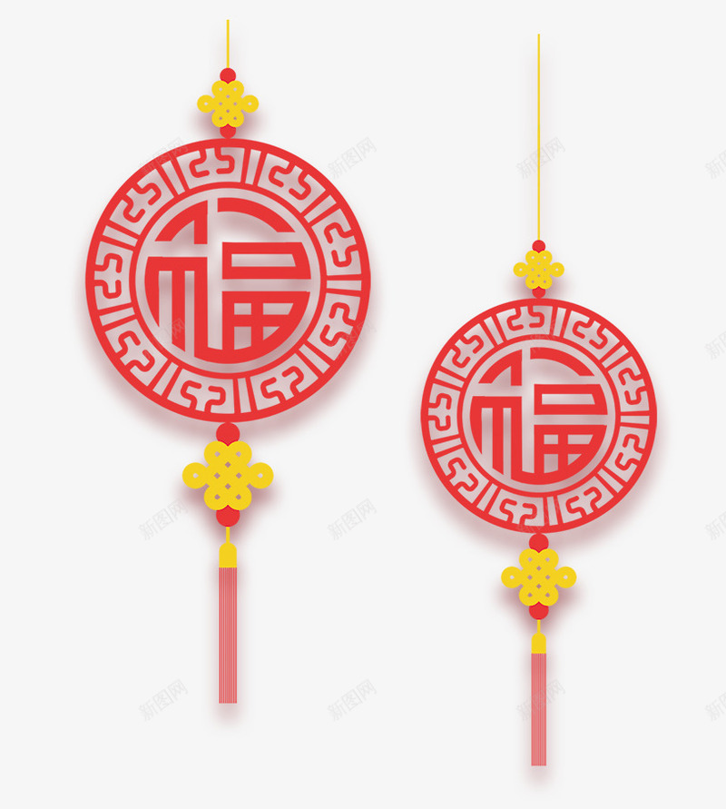 福坠png免抠素材_新图网 https://ixintu.com 中国结 新年挂饰 福坠 福字符