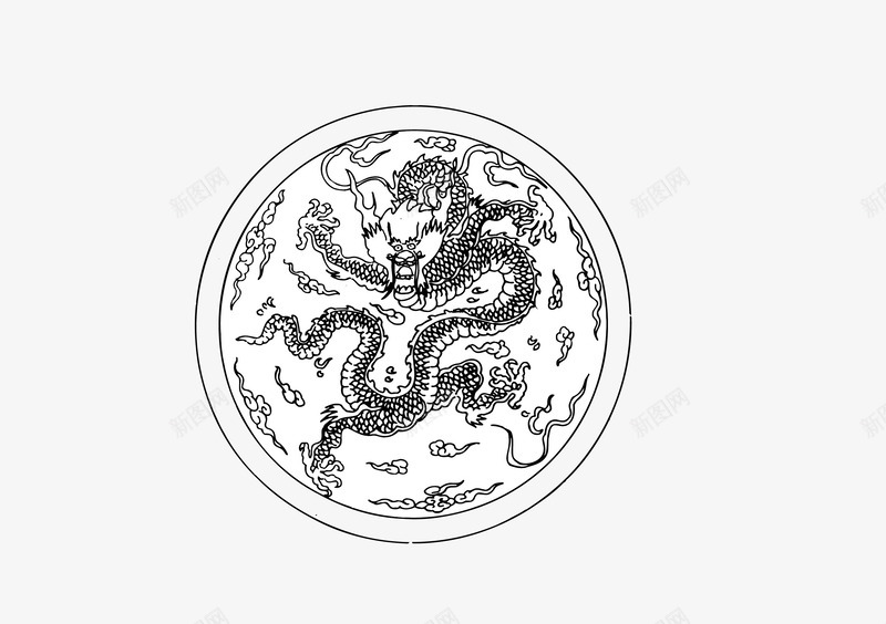中国风黑白龙图腾器皿矢量图eps免抠素材_新图网 https://ixintu.com 中国风 器皿 矢量图 黑白 龙图腾 龙形图腾