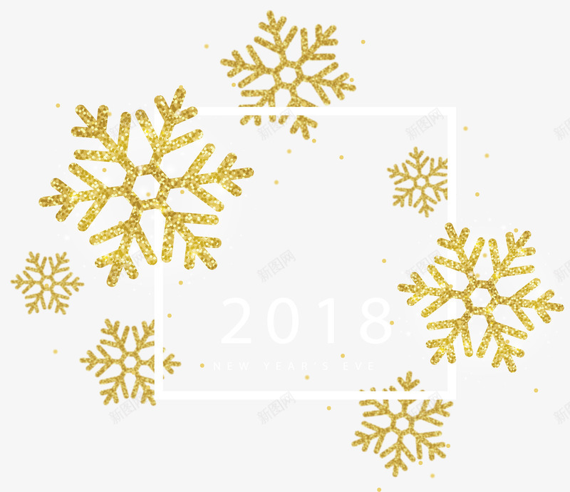 美丽闪耀的金色雪花矢量图ai免抠素材_新图网 https://ixintu.com 矢量png 矢量图 美丽雪花 美图边框 金色雪花 闪耀雪花 雪花 雪花边框